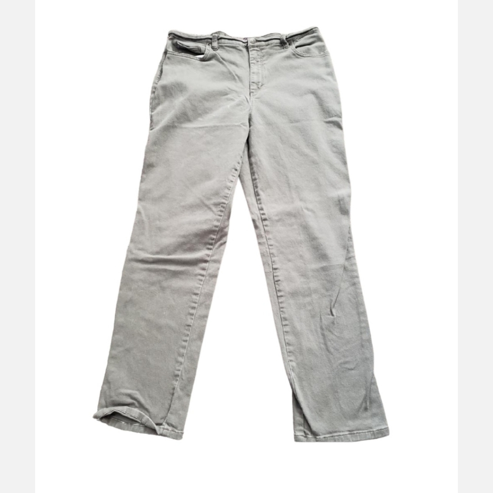 Gloria Vanderbilt Amanda Size 14 Grey Straight Leg Pant